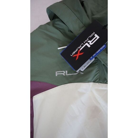 RLX x Ralph Lauren Women's Sz M Green Colorblock Hoodie Windbreaker Jacket $228 - Picture 8 of 11